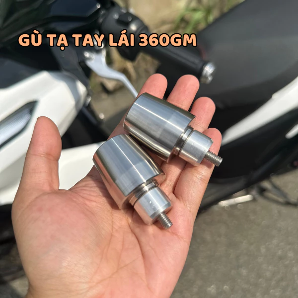 GÙ TẠ TAY LÁI - Cặp gù chống rung - nguyên khối inox304 siêu nặng ( 380gr ) dùng thông dụng cho nhiều loại xe