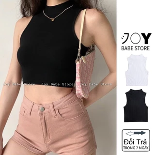 Áo croptop ba lỗ Basic JOY BABE ♥️ co giãn 4 chiều,áo cổ lọ huyền thoại, crop top sexy form ôm CROB 3 -C