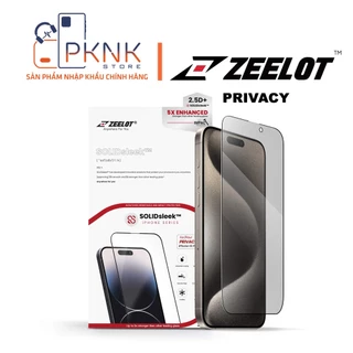 Kính Cường Lực (Chống Nhìn Trộm) SOLIDsleek ZEELOT Privacy iPhone 15 15 Plus 15 Pro 15 ProMax