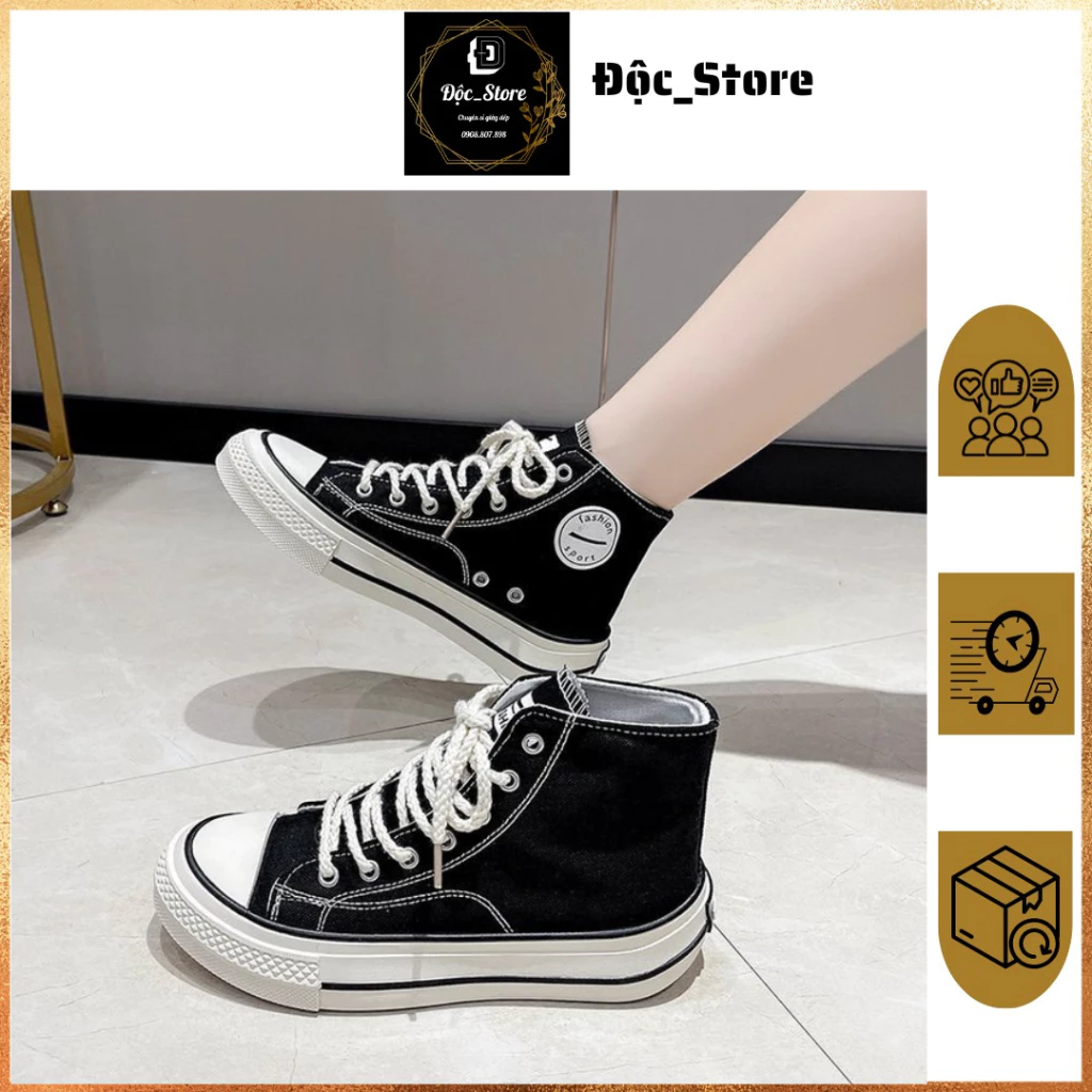 Giày thể thao sneakers nữ💥ẢNH +VIDEO THẬT💥 dây vặn thừng cổ cao GÓT VÁT độn 3cm 2022