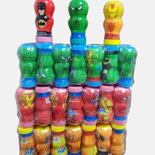 Set 14 lọ kẻo dẻo Superman trái cây chua ngọt loại 8 viên hình nhiêu nhân ăn vặt cho bé.