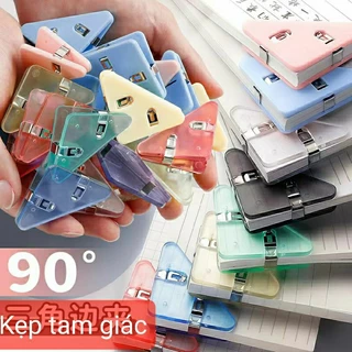 Kẹp giấy kẹp note đánh dấu ghi chú, ghim tài liệu nhựa hình tam giác màu sắc dành cho học sinh sinh viên