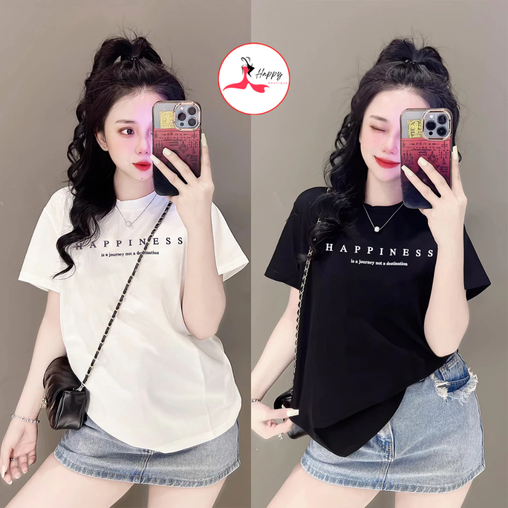[40~70kg] Áo Thun Thái Nữ Cotton 100 % [Mã A05] 2 Form, Mềm Mịn Mát, Phong Cách, Cá Tính, Độc Đáo [Happy Ness]