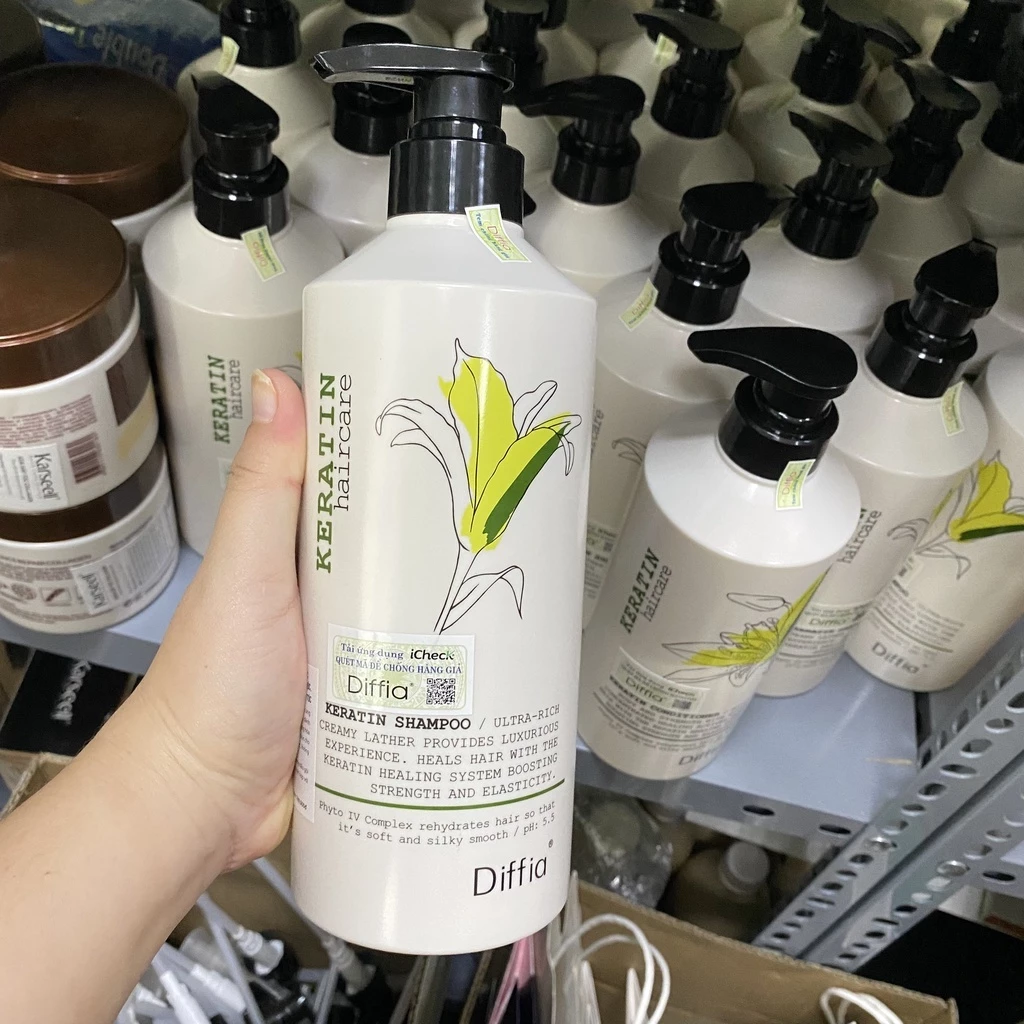 Dầu Gội 𝐃𝐢𝐟𝐟𝐢𝐚 keratin kiềm dầu siêu phục hồi tóc yêu nát mềm mượt chống rụng tóc 785ml