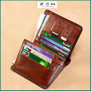 ví nam zen11 bóp nam da bò nappa cao cấp, ví da nam dáng đứng thiết kế nhiều ngăn, bảo hành 06 tháng - Zen leather