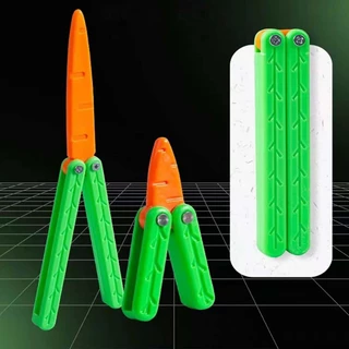 Balisong Dao Cà Rốt Trọng Lực 3d Dạ Quang Mini Xương Cá Bằng Nhựa Tập Trick Balisongs Trong Suốt Quan Phát Sáng Giá Rẻ