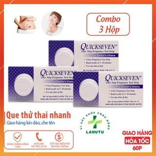 Combo 3 que thử thai Quickseven Che tên khi giao - test thử thai nhanh tại nhà,2 vạch sớm, nhanh