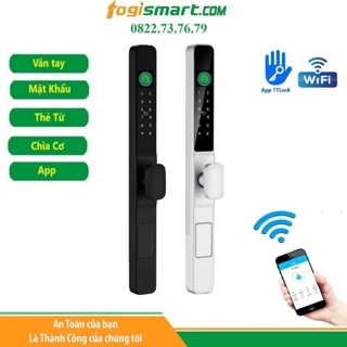 Khóa vân tay cửa nhôm xingfa, sắt, gỗ quản lý qua App TTLock (Mã N11 - tay ngắn)