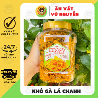 Khô Gà Xé Cay Lá Chanh, Khô Gà Bơ Tỏi Loại Đặc Biệt Không Trộn Bột 500g - Ăn Vặt Vũ Nguyễn Vừa Ngon Vừa Rẻ - Ship Hỏ