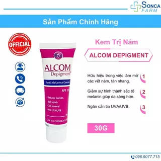 Kem Alcom Depigment 30G Hỗ Trợ Giảm Nám Da, Tàn Nhang, Da Sậm Màu