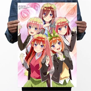 Poster Nhà có 5 nàng dâu dán tường, tranh dán tường Gotobun no Hanayome anime trang trí, decor phòng