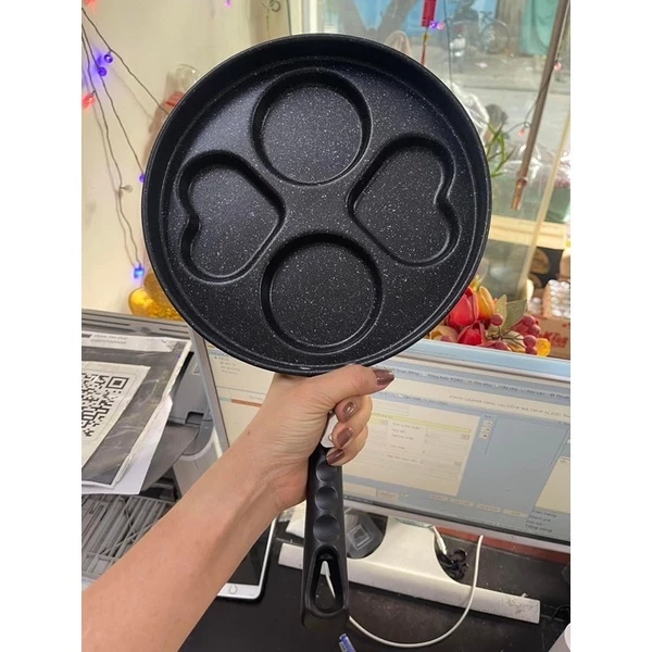 Chảo Vân Đá Chống Dính 24cm 4 Ngăn Tiện Lợi Dùng Cho Cả Bếp Từ