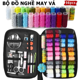 Bộ dụng cụ may vá 98pcs,Bộ Hộp Kim Chỉ May Vá Đa Năng Gia Đình,Phụ Kiện Máy May ,Đồ Thủ Công DIY,Chỉ, Kéo, Thước Dây