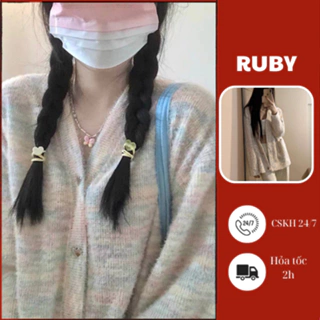 ( Sẫn)Áo Khoác Cardigan Mỏng Ruby Có khuy Áo Hình Tym, Áo Khoác Mỏng Ngọt Ngào Phong Cách Tiểu Thư