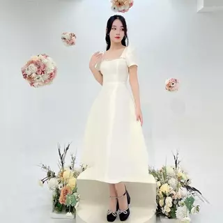 Váy Dự Tiệc Cổ Vuông - Đắp Chéo - Phối Đá Sang Trọng Lucido Fashion V34