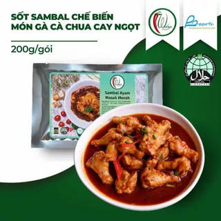 [Sing Shiok] [DATE T7/2024] Gia vị sốt chế biến Wahyu món Gà cà chua cay ngọt Sambal ayam masak merah kiểu Malay Halal