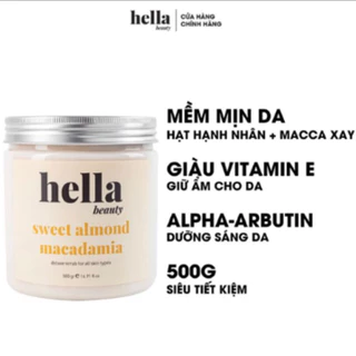 Tẩy Tế Bào Chết Body Hạnh Nhân Macca Hella Beauty 500g