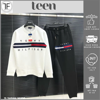 Bộ Quần Áo Sweater Tom My Thêu Chữ Chất Liệu Nỉ Cao Cấp, Bộ Thể Thao Nam Nữ Dài Tay Thu Đông Siêu Hot