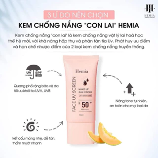 Kem chống nắng Hemia ( Hemia Hàn Quốc) dưỡng trắng make up bảo vệ da, chống lão hóa.