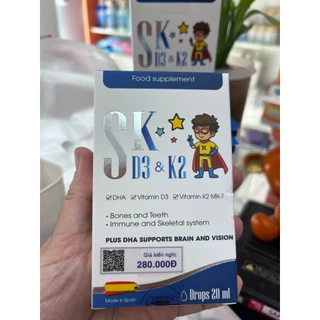 SK D3K2 DHA - Bổ sung DHA, vitamin D3 và Vitamin K2 MK-7, 20ml
