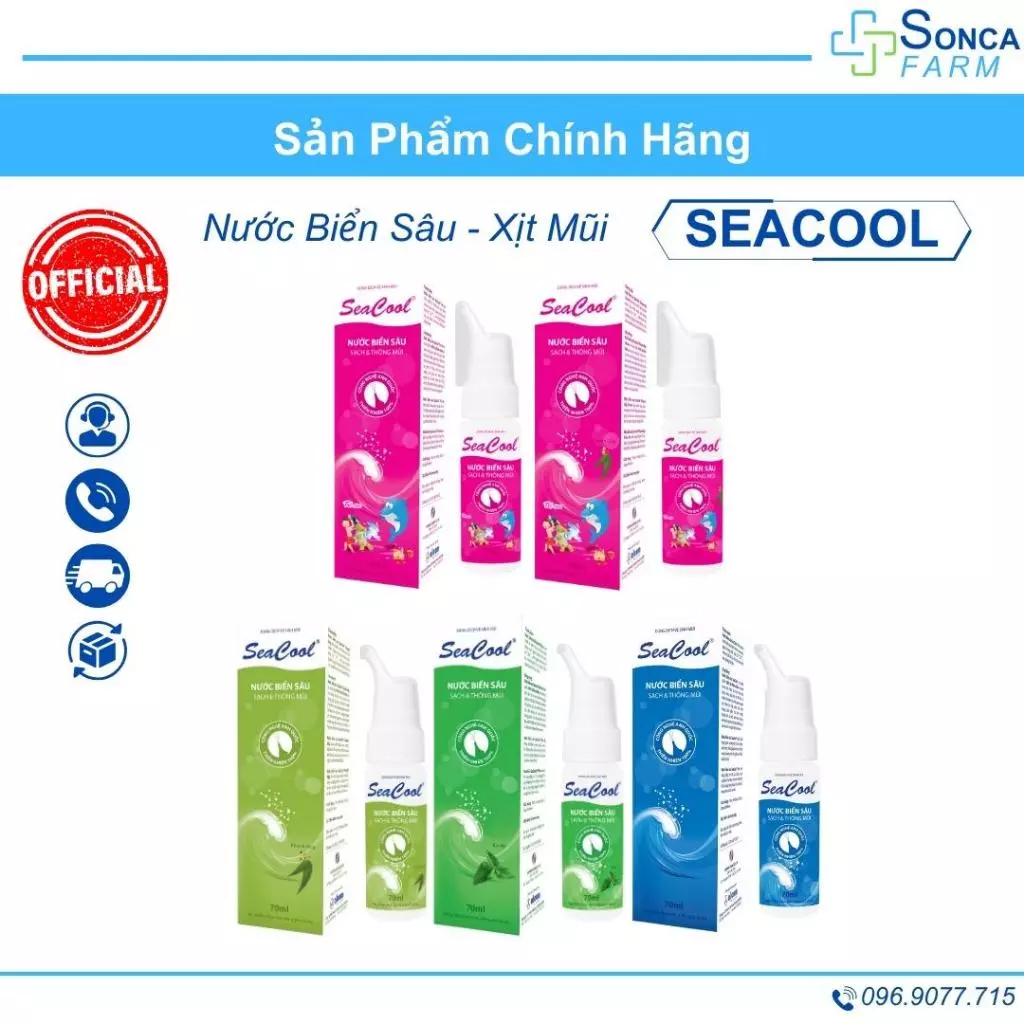 Xịt Mũi Seacool 70ml - Nước Biển Sâu Dùng Vệ Sinh Mũi Hàng Ngày Ngừa Viêm Xoang, Viêm Mũi, Sổ Mũi