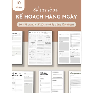 [Daily Planner - Đơn giản] Sổ Tay Kế Hoạch Mục tiêu Nhật Ký Hàng Ngày Daily Planner A5, Gồm 72 Trang, Bìa Mềm - STNK02