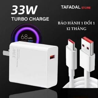 Bộ sạc Xiaomi 33W mi turbo charge (chính hãng) bảo hành 12 tháng