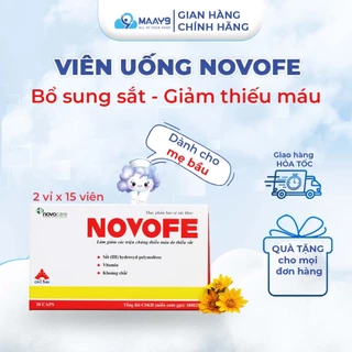 Viên uống Novocare Novofe bổ sung sắt và acid folic giúp giảm tình tràng thiếu sắt do thiếu máu hộp 30 viên