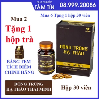 [CHÍNH HÃNG ] Đông Trùng Hạ Thảo Thái Minh - Chứa Nấm Đông Trùng Hạ Thảo, Nấm Hầu Thủ & Đảng Sâm - Hộp 30 Viên