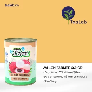 Vải ngâm nước đường (Vải Thiều đóng hộp) Farmer 560gr - Dùng pha trà trái cây cực ngon