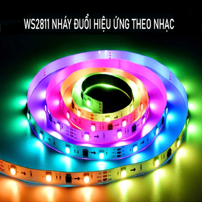 Cuộn led 5050 dải đèn led RGB nháy đuổi dây dán full color chạy hiệu ứng đẹp mắt - ic chất lượng cao 1903 chip led 5050