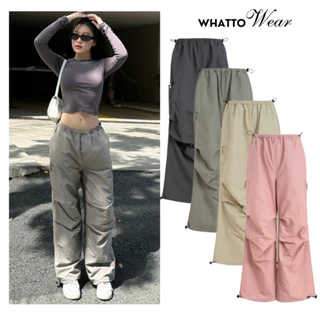 Quần PARACHUTE rút đai bên hông vải dù nhăn siêu nhẹ - Whattowear