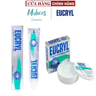 Kem + Bột Đánh Trắng Răng Eucryl Tooth Paste Freshmint Bạc Hà 62g