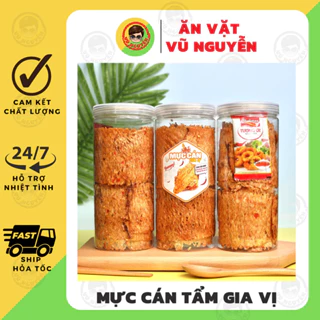 Mực Cán Tẩm Gia Vị 250g - Ăn Vặt Vũ Nguyễn Vừa Ngon Vừa Rẻ - Ship Hỏa Tốc