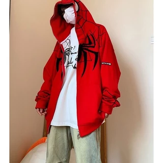 Áo Hoodie Nam Nữ Người Nhện 3D Có Nón Phối Khóa Kéo Chất Liệu Nỉ Bông Dày Dặn Cực Hot