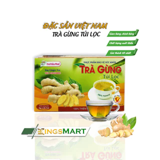 Trà Gừng Túi Lọc 50g - Thương hiệu TIẾN PHÁT - Đặc sản Quy Nhơn - Hộp 25 túi lọc x 2G/Túi lọc - Kingsmart