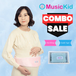 [COMBO] - 2 Tai nghe bà bầu cao cấp chính hãng MusicKid | Màu hồng và Xanh ngọc