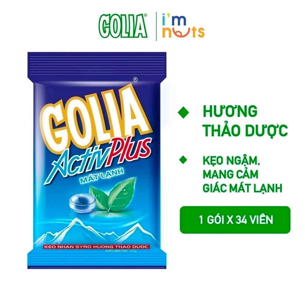 Kẹo Golia Activ Plus Nhân Syro Thảo Dược Gói Nhỏ Tiện Lợi
