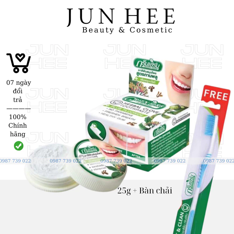 [ JUNHEE AUTH ] Kem trắng răng thảo dược HERBAL CLOVE TOOTHPASTE Thái Lan