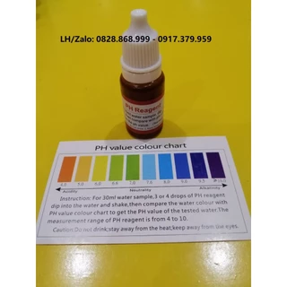 Dung dịch thử PH, test PH, đo PH, kiểm tra PH 10ml (tặng kèm bảng màu so sánh)