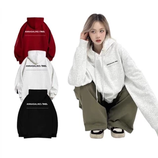 ÁO HOODIE NỈ BÔNG CHỮ ANNA SIÊU DÀY FORM UNISEX DÁNG OVERSIZE 4 MÀU