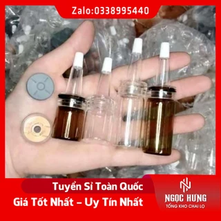 Lọ Chiết Serum 5ml/10ml Nút Nhọn - Chai Chiết Tinh Dầu Bộ 3 Nút (Nắp Nhôm + Nắp Cao Su + Nắp Nhọn) - Dụng Cụ Spa