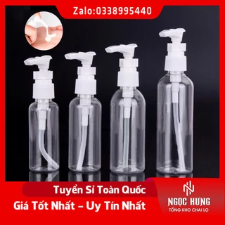 Chai Nhựa Pet Vòi Nhấn 100ML/250ML Chiết Mỹ Phẩm (Dầu Gội, Sửa Tắm, Gel Rửa Tay) - Chai Lọ Mỹ Phẩm