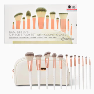 Bộ Cọ Trang Điểm Bh Cosmetics Rose Romance 12 Piece Brush Set With Bag