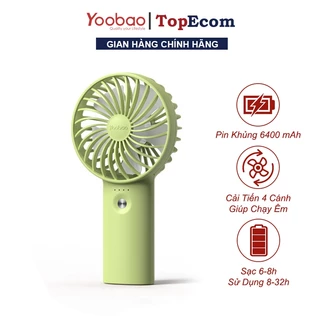 Quạt Tích Điện Cầm Tay Pin Trâu 32h Sử Dụng Yoobao F3 Với 3 Tốc Độ Gió Có Đèn Báo Pin Thiết Kế Nhỏ Ngọn - TopEcom