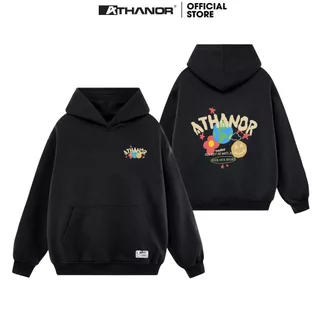 Áo hoodie ATHANOR local brand form rộng tay bồng chất nỉ bông cotton premium mẫu TRÁI ĐẤT