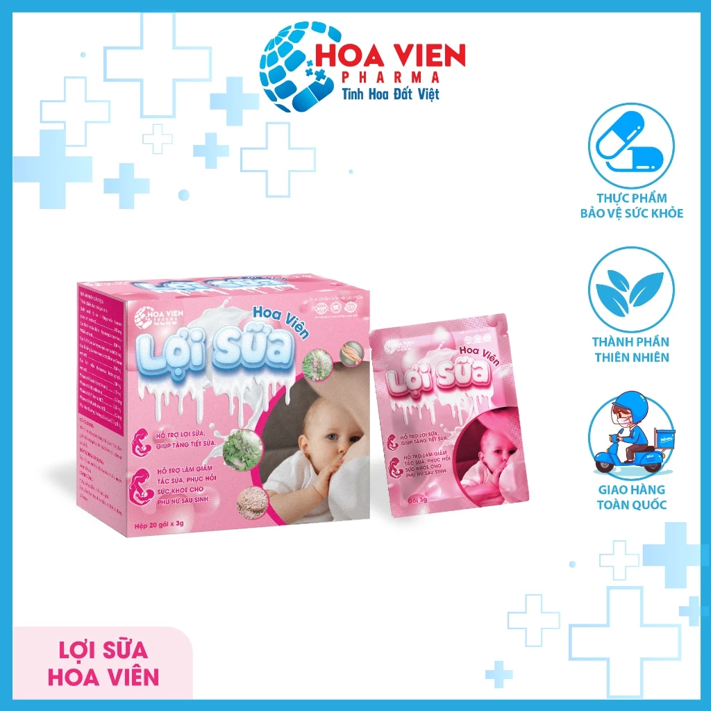 Lợi sữa Hoa viên hỗ trợ lợi sữa giúp tăng tiết sữa giảm tắc sữa cho phụ nữ sau sinh hộp 20 gói [CHÍNH HÃNG]