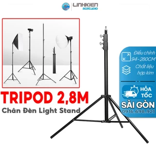 Chân Đèn Tripod 2.8M Gía Đỡ 3 Chân Chịu Tải Trọng Cao Cho Softbox, Đèn Studio,