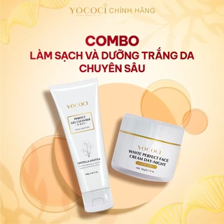 Combo Làm Sạch Và Dưỡng Trắng Da YOCOCI Dưỡng Ẩm, Làm Sạch Da Mặt Gồm Gel Rửa Mặt Và Kem Dưỡng Trắng Da Mặt