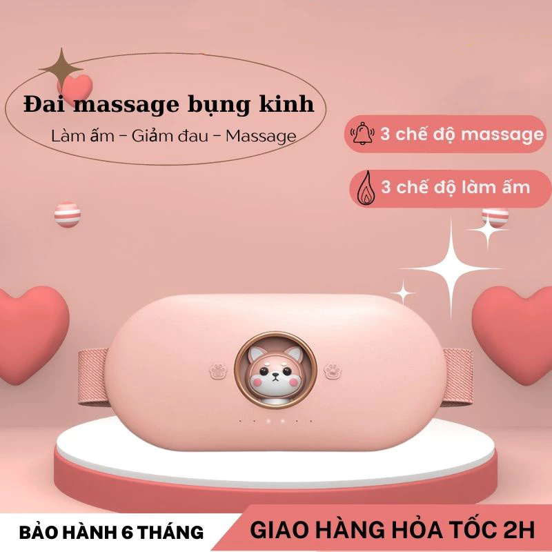 Máy massage bụng kinh, giảm đau bụng cho phụ nữ đến kì, Điều khiển nhiệt độ thông minh 6 cấp độ, làm nóng nhanh